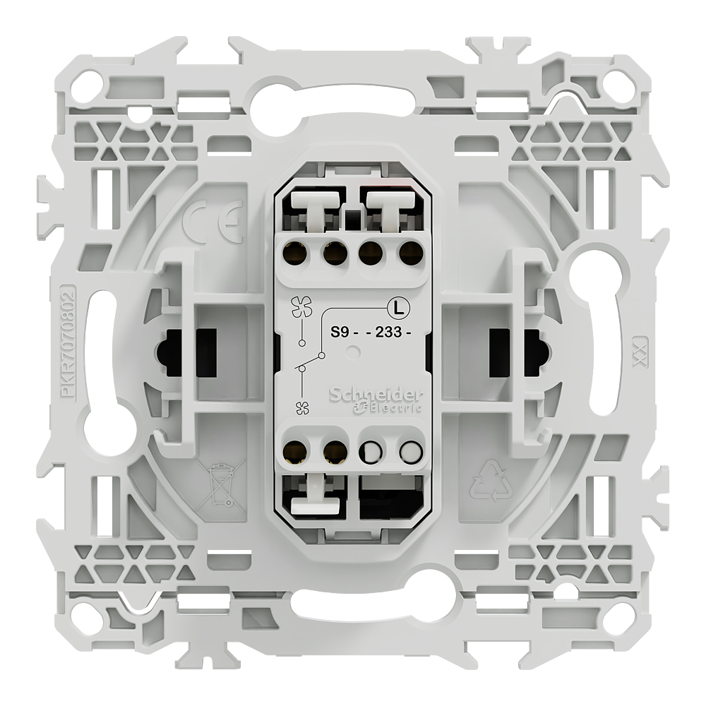 Odace interrupteur VMC ou poussoir noir